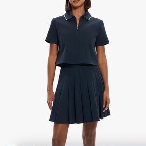 NWT Theory Women's Tennis Polo Zip Top Blouse, Small